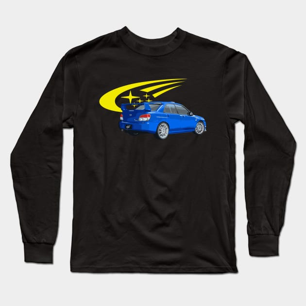 WRC WORLD RALLY BLUE STI Long Sleeve T-Shirt by cowtown_cowboy